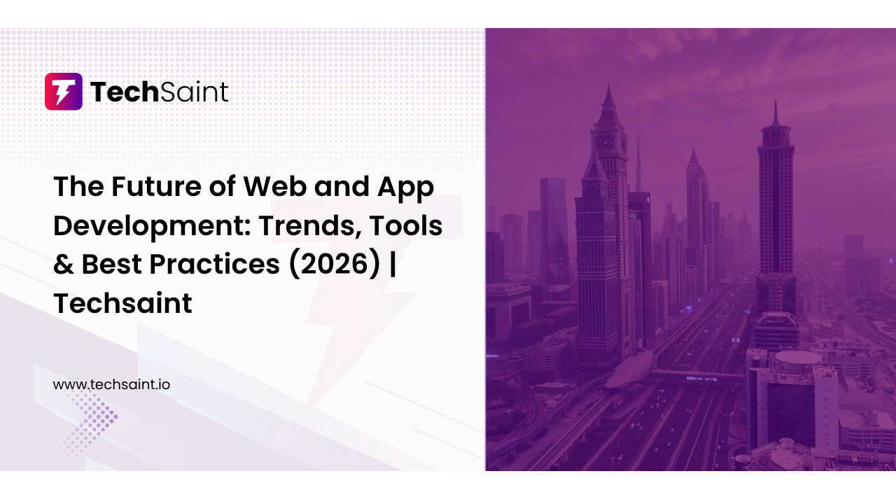Modern web development process illustration with coding and UI design